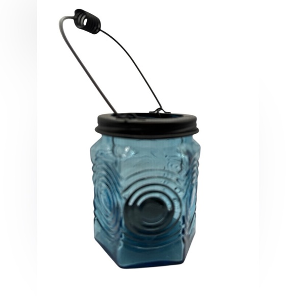 PartyLite Blue Glass Lantern Candle Holder - Picture 2 of 3